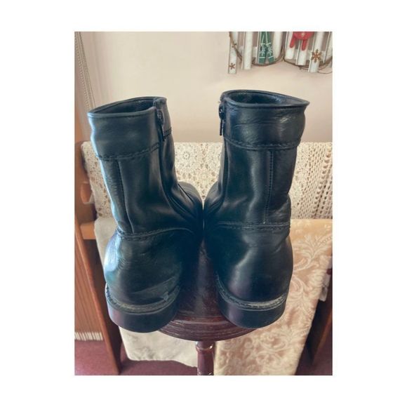 Vintage Pajar Black Leather Boots Genuine Shearling Lining Sz 10 Men's - Picture 4 of 16